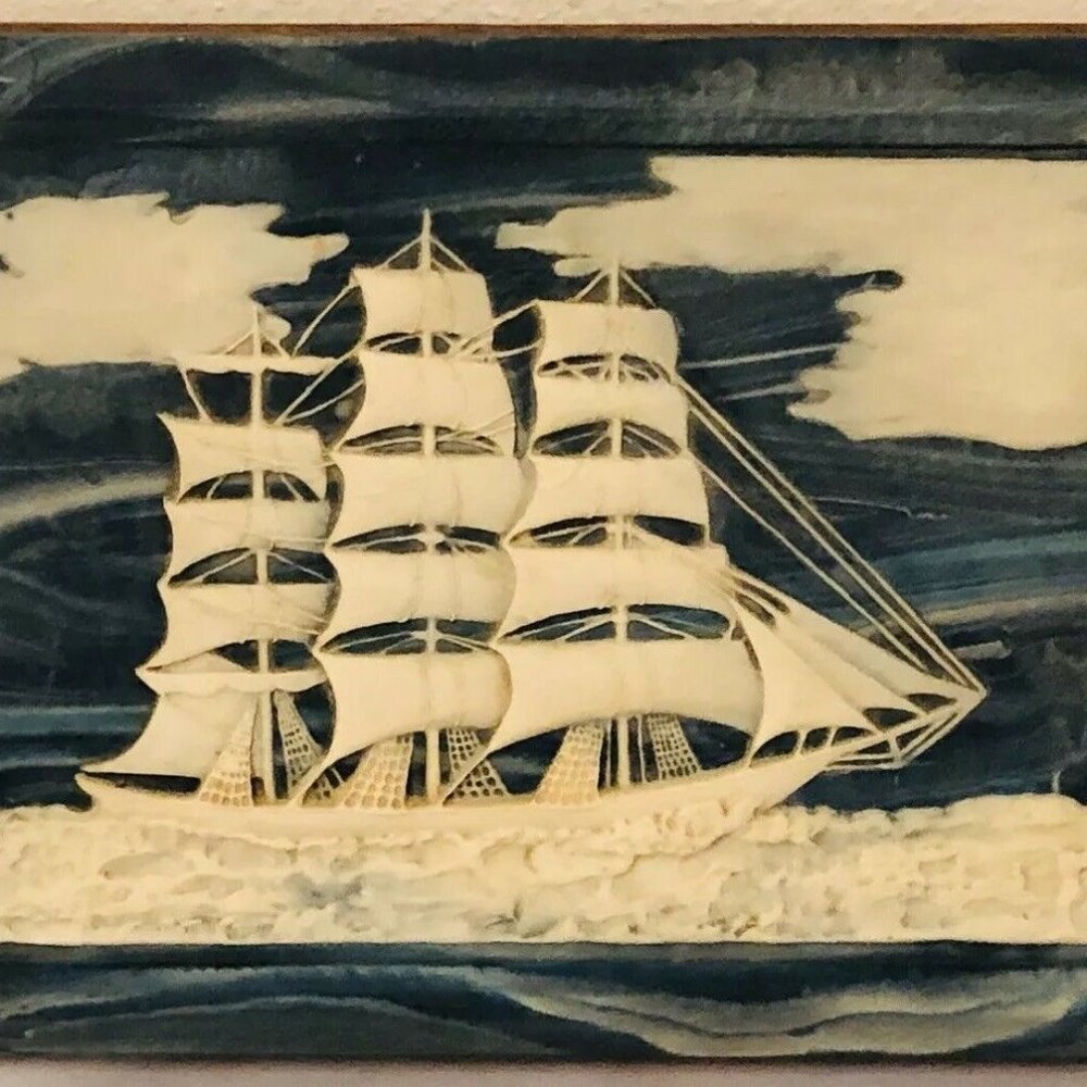 American Walnut Carved Trinket Box - Made in USA